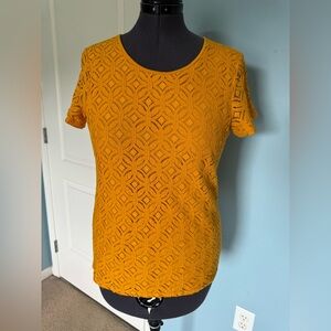 Market & Spruce Hans Crochet Front Mixed Media Top